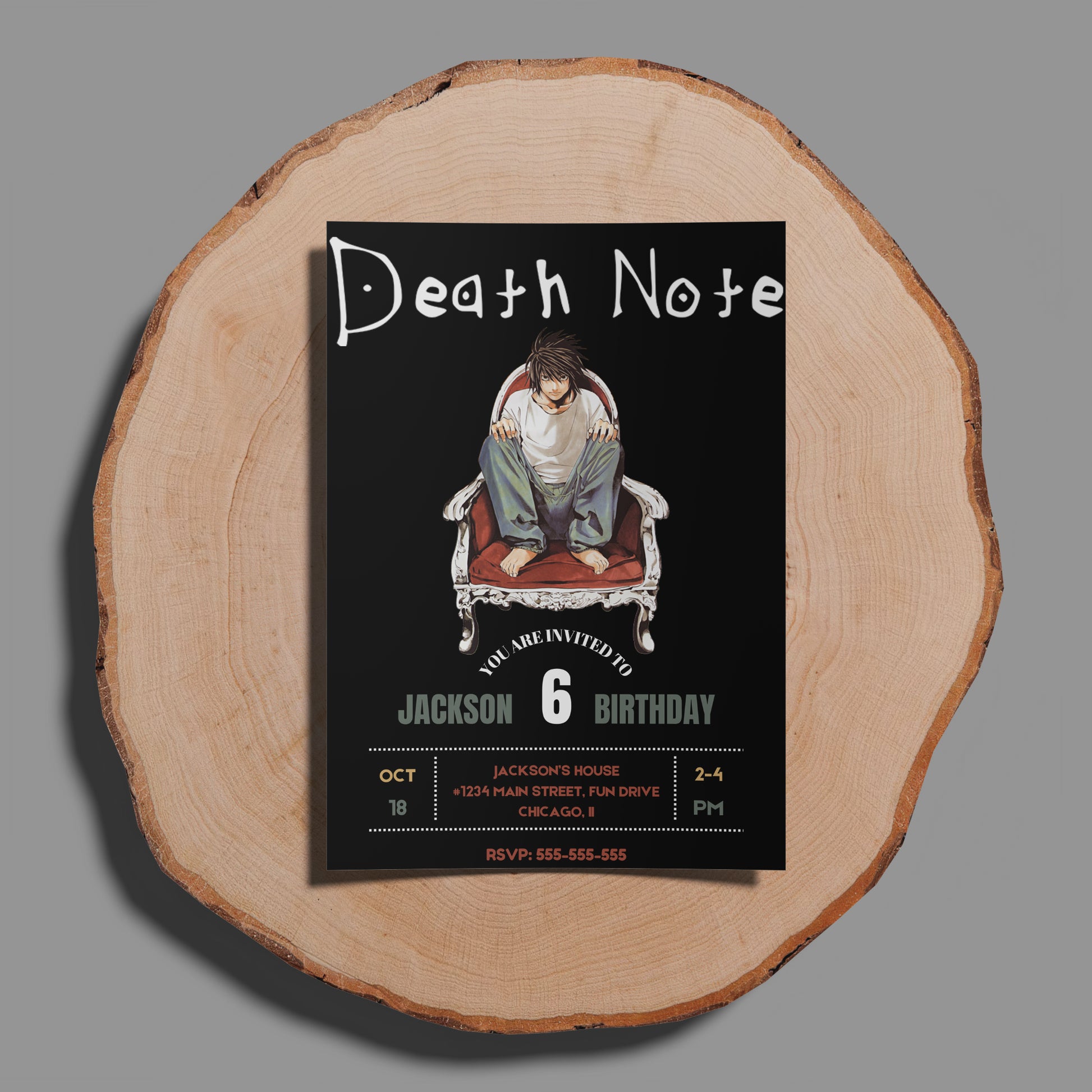 Death Note Birthday Invitation Template - CreativeRino