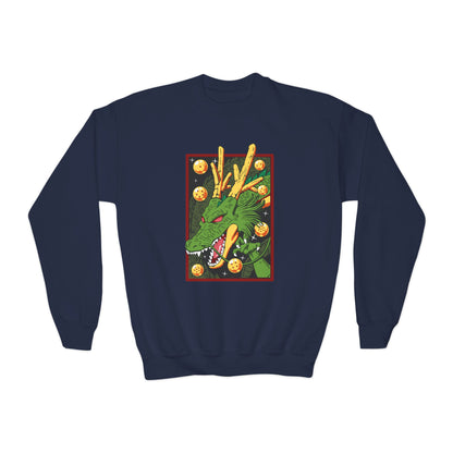 Youth Dragon Ball Crewneck Sweatshirt | Retro Anime Dragon Design for Fans - CreativeRino