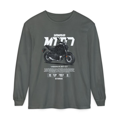 Yamaha MT-07 Long Sleeve T-Shirt for Motorcycle Enthusiasts - CreativeRino