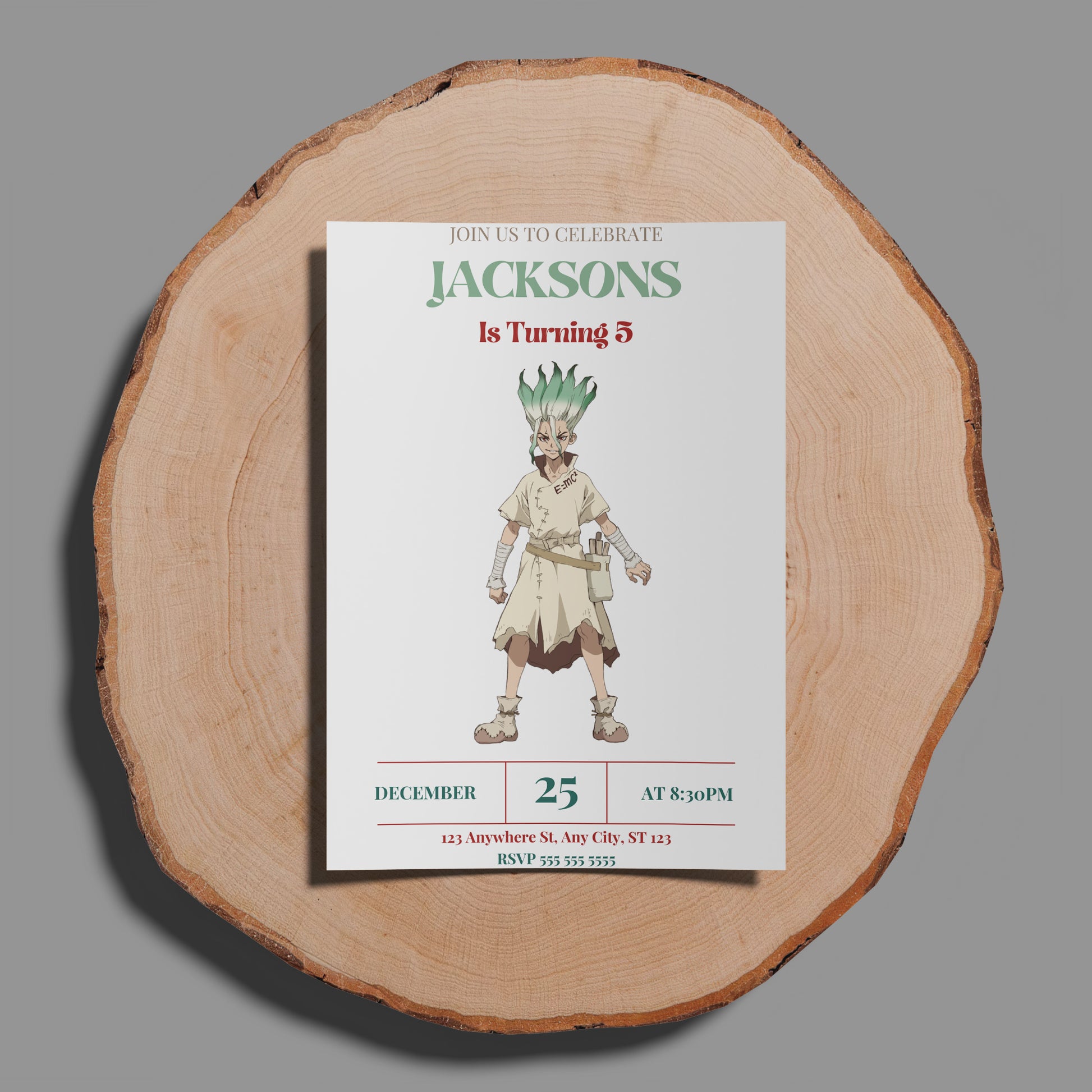 Dr. Stone Birthday Invitation Template - CreativeRino