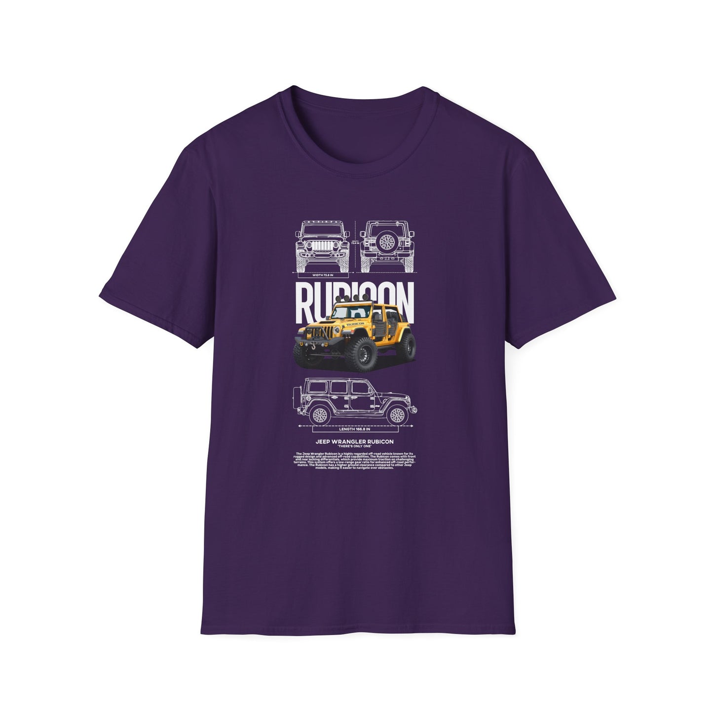 Rubicon Awaits Unisex Softstyle T-Shirt - Off-Road Vehicle Design - CreativeRino