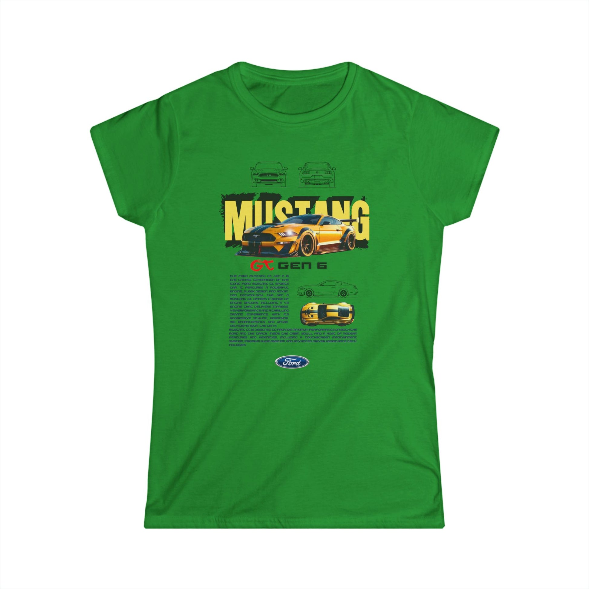 Ford Mustang Women's Softstyle Tee - Classic Car Enthusiast T-shirt - CreativeRino