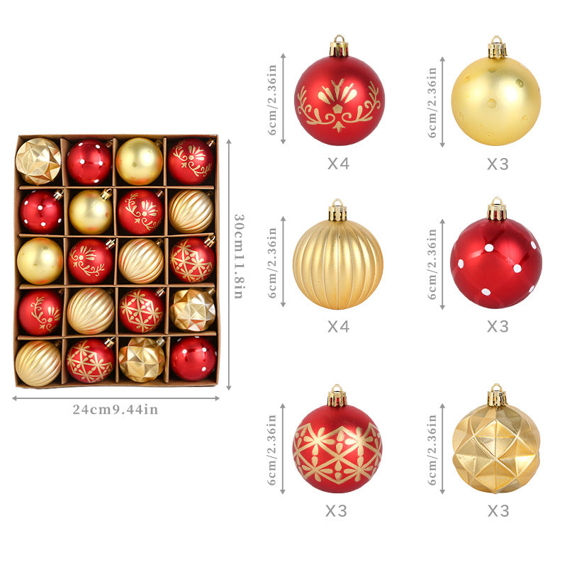 20-Piece Deluxe Christmas Ball Set (6cm) | Shatterproof Electroplated Plastic Ornaments Decor eprolo