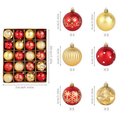 20-Piece Deluxe Christmas Ball Set (6cm) | Shatterproof Electroplated Plastic Ornaments Decor eprolo