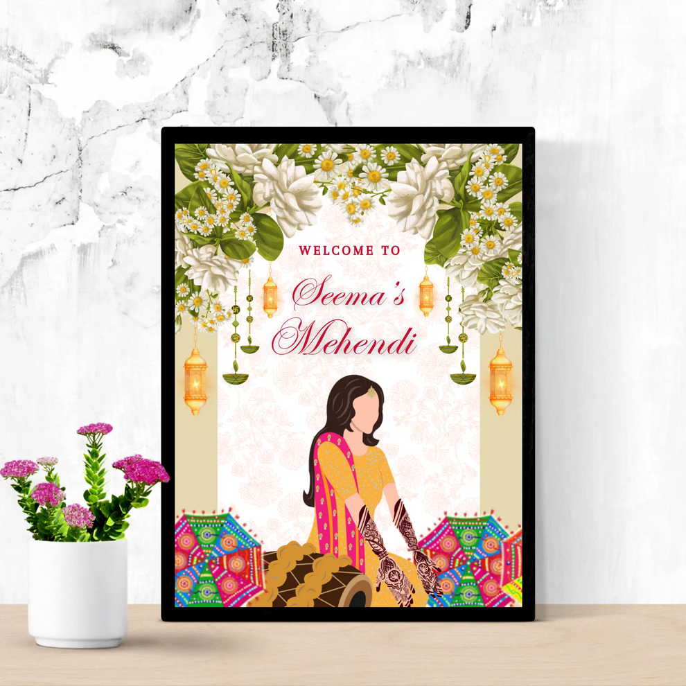 Mehndi Sign Template Indian Wedding Sign CreativeRino