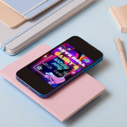 Roller Skates Skating Birthday Invitation Template - CreativeRino