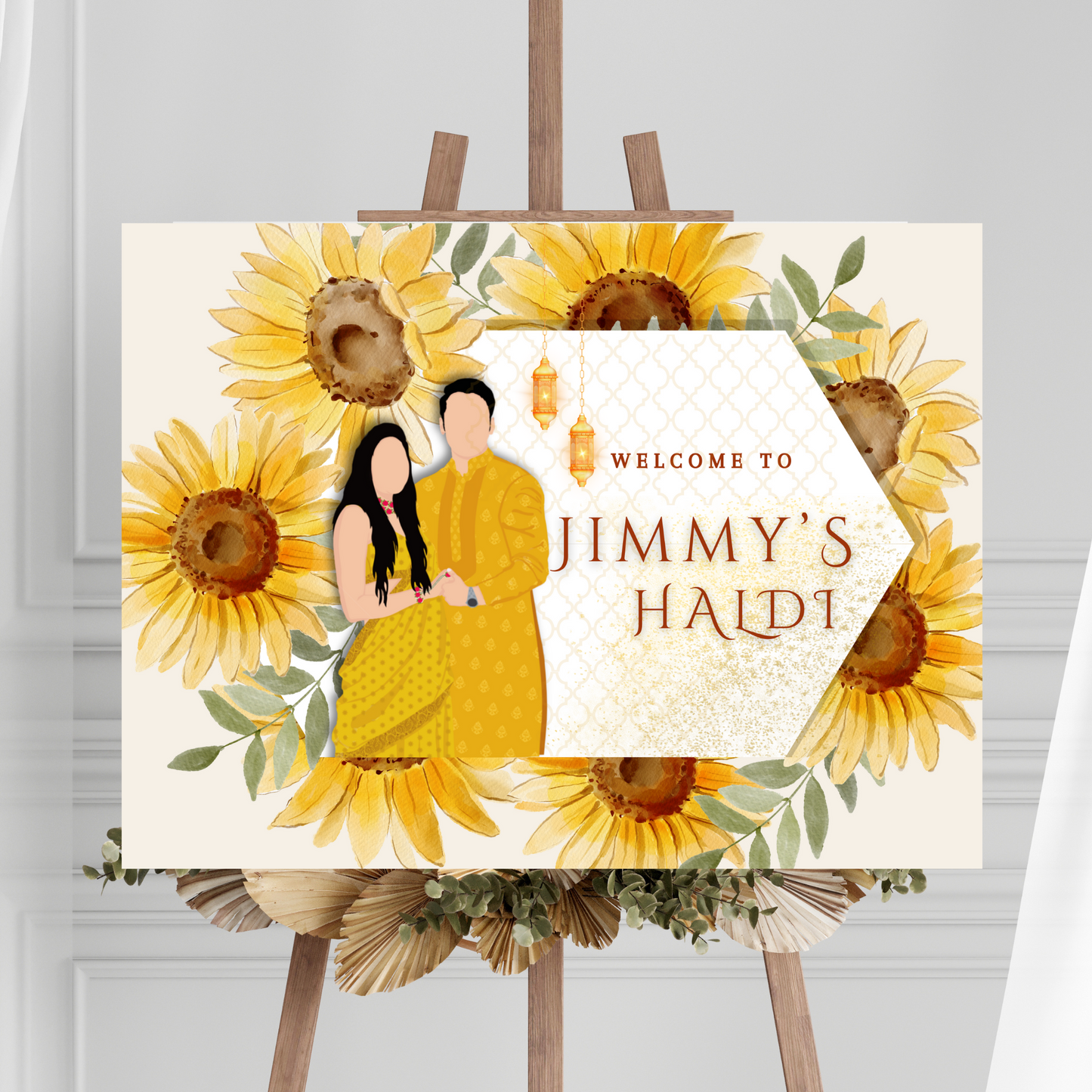 Maiyan Pithi Haldi Sign Template | Indian Wedding Welcome Sign