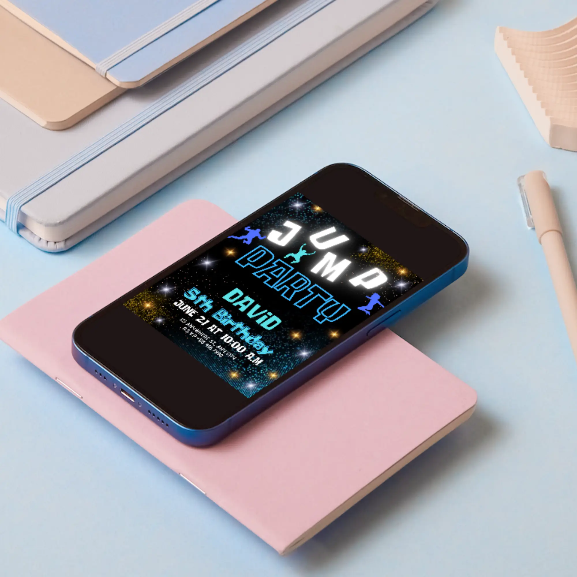 Jump Birthday Party Invitation Template - CreativeRino