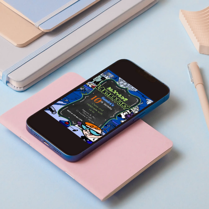 Dexter's Laboratory Birthday Invitation Template - CreativeRino