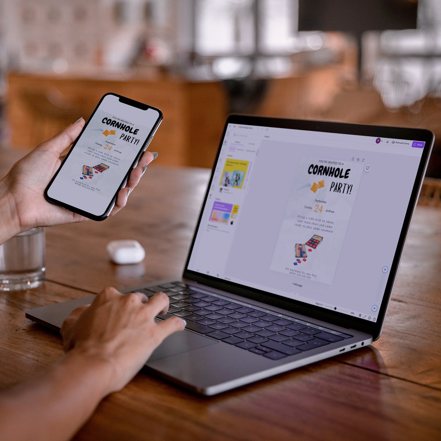 Cornhole Birthday Party Invitation Template - CreativeRino