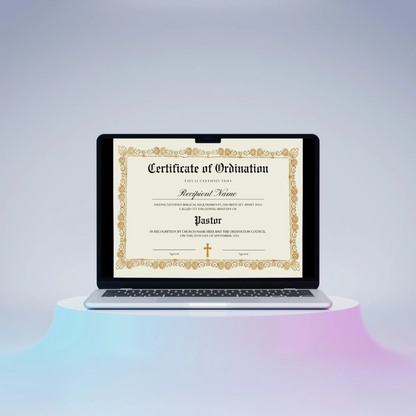Certificate of Ordination Template | Pastor Ordination Certificate - CreativeRino