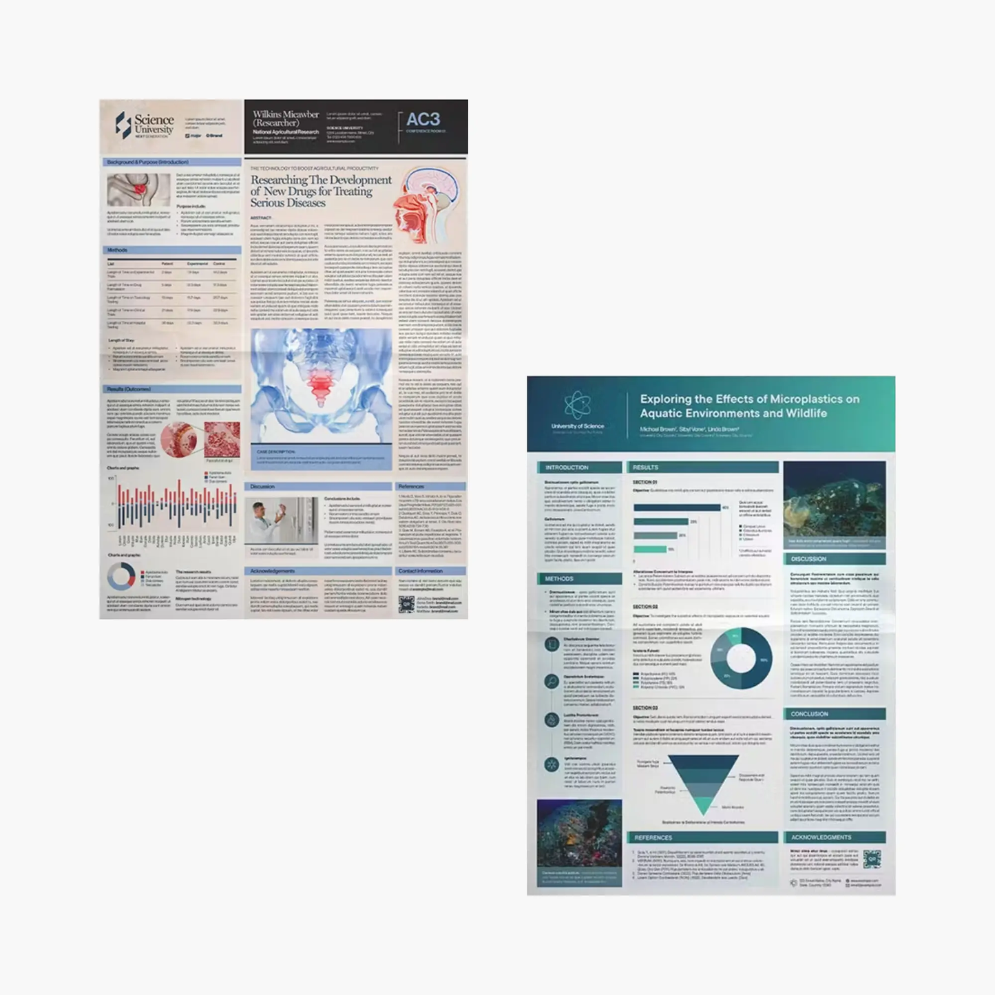 9 Research Poster Template Bundle | Academic Scientific Medical Research Case Study Poster Templates | Adobe Indesign CreativeRino
