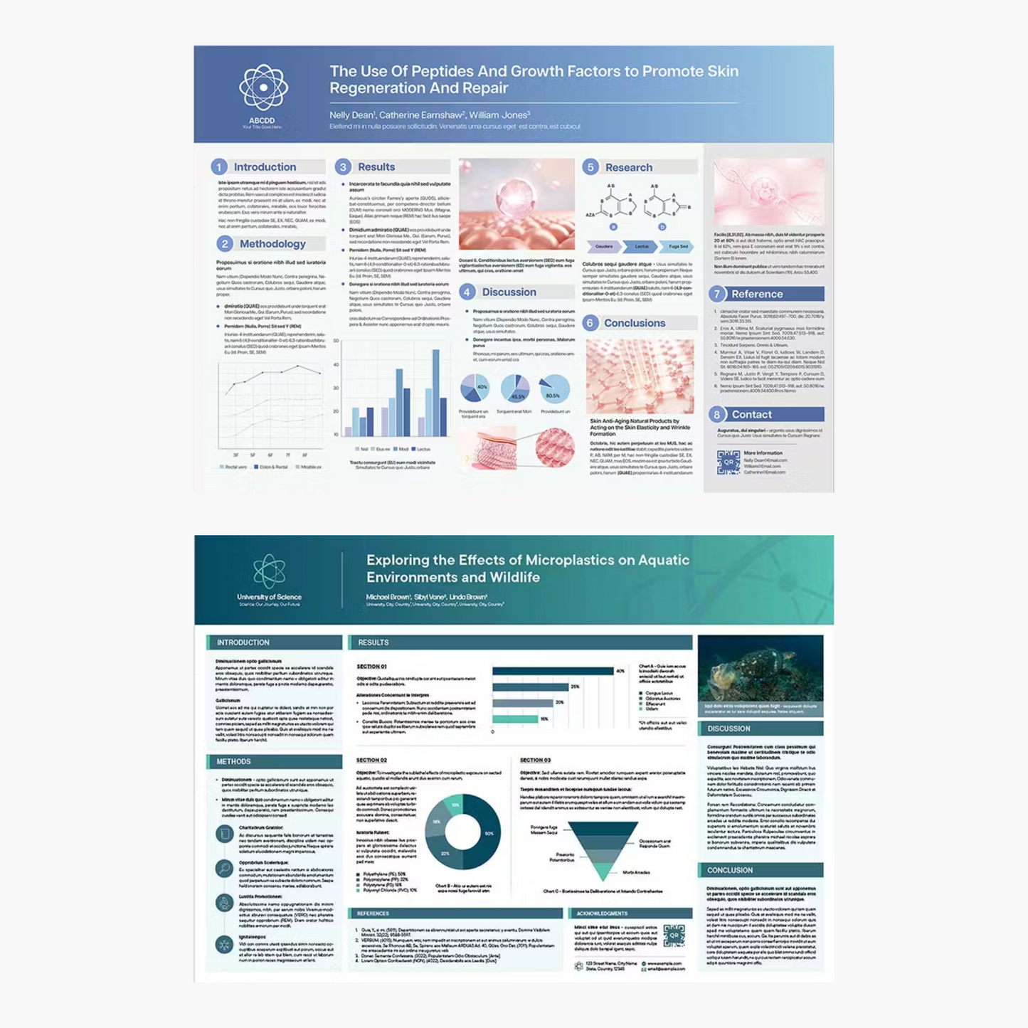 10 Research Poster Template Bundle | Academic Scientific Medical Research Case Study Poster Templates | Adobe Indesign