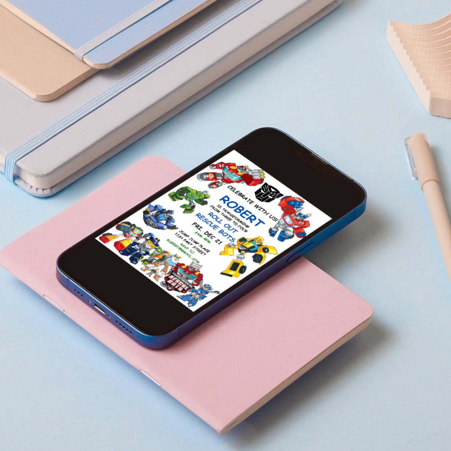Rescue Bots Transformer Birthday Invitation Template - CreativeRino