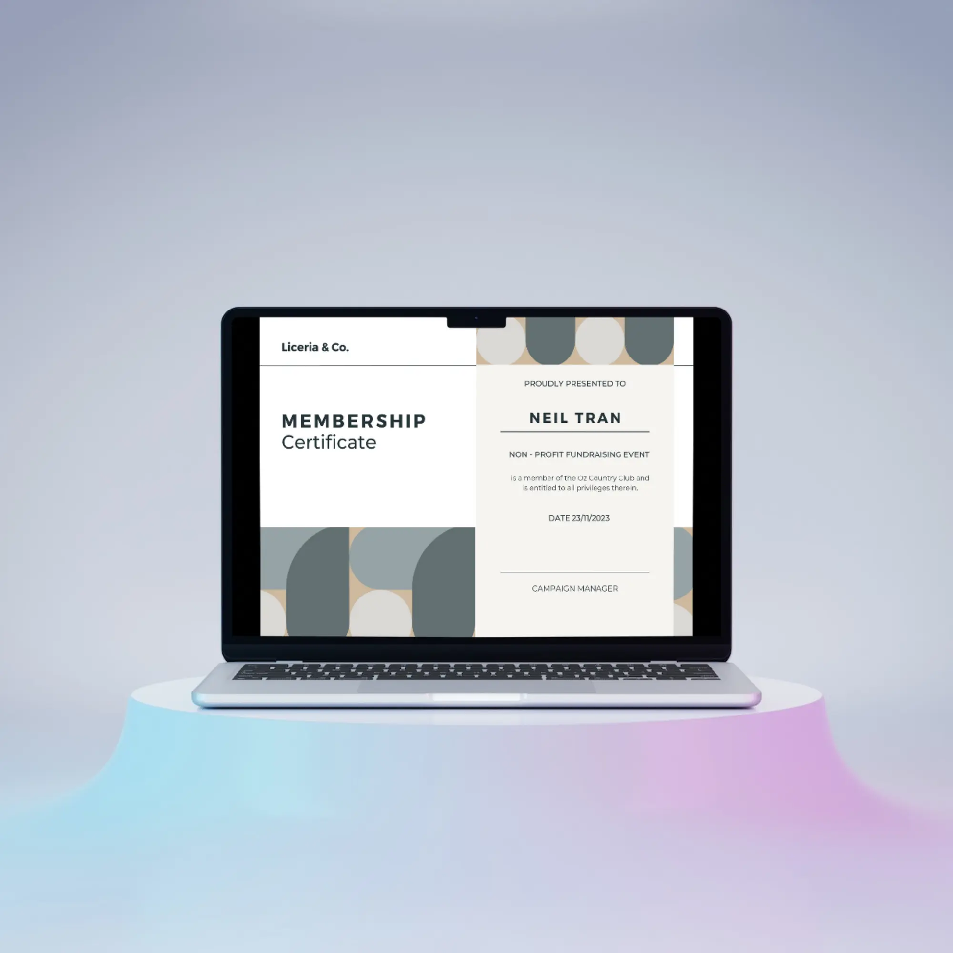 Certificate of Membership Template | Membership Certificate - CreativeRino