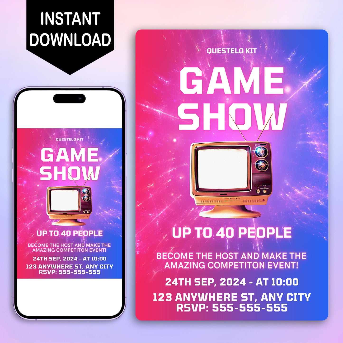 Game Show Birthday Invitation Template