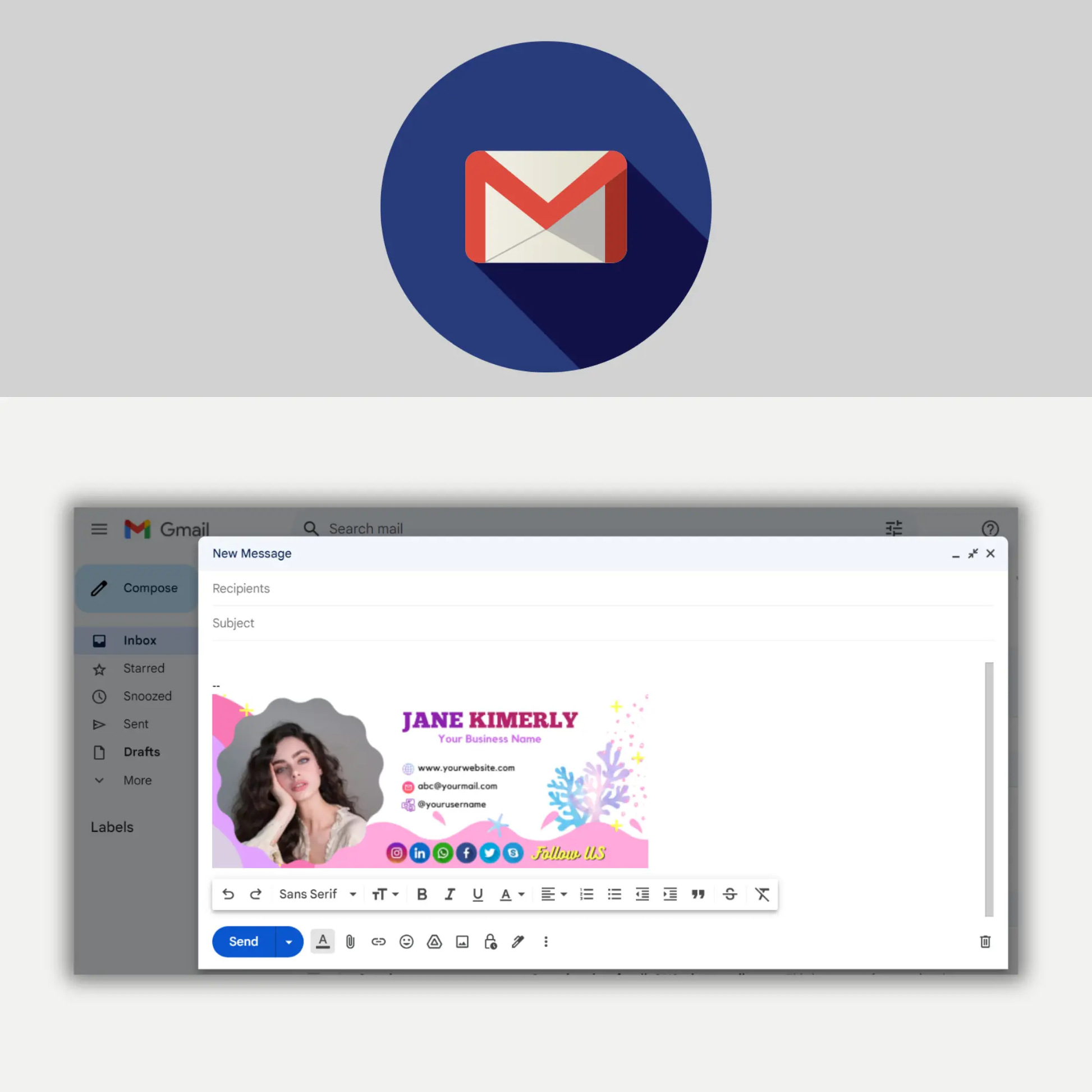 Outlook Gmail Email Signature Design Template - CreativeRino
