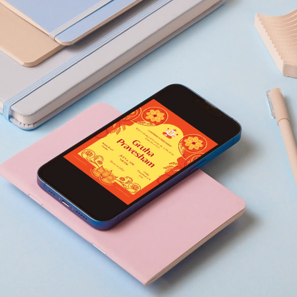 Gruhapravesham Invitation Template | Indian Housewarming Invite - CreativeRino