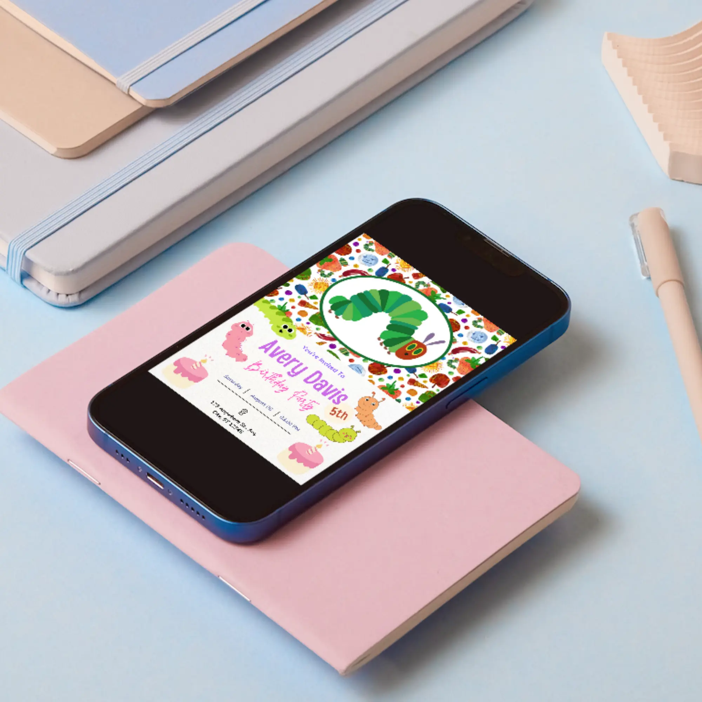 Very Hungry Caterpillar Birthday Invitation Template - CreativeRino