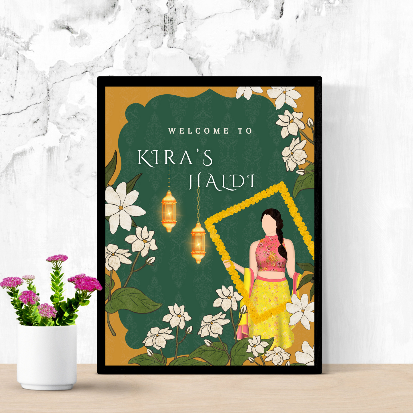 Maiyan Pithi Haldi Sign Template | Indian Wedding Welcome Sign