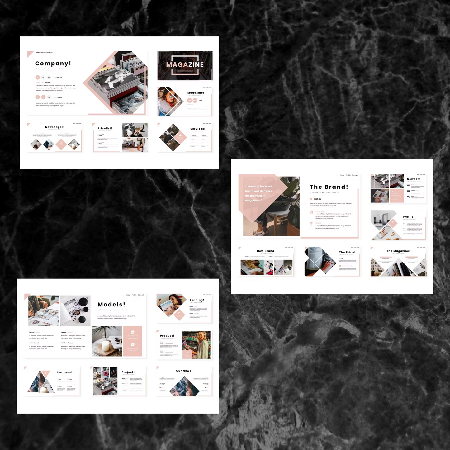 7 Magazine Powerpoint Presentation Template Bundle | Magazine Style Business PowerPoint Template