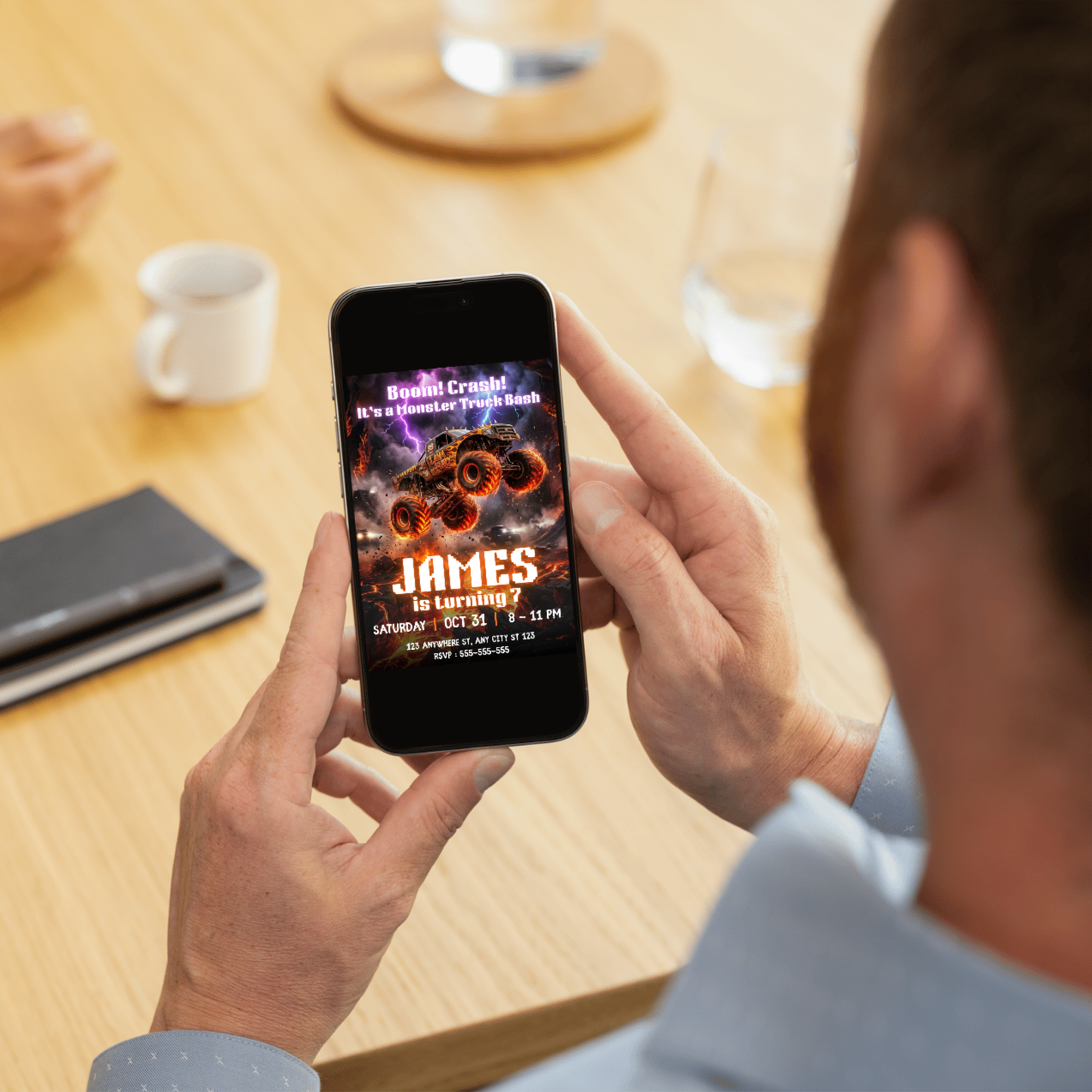 Monster Truck Birthday Invitation Template | Editable Truck Party Invite CreativeRino