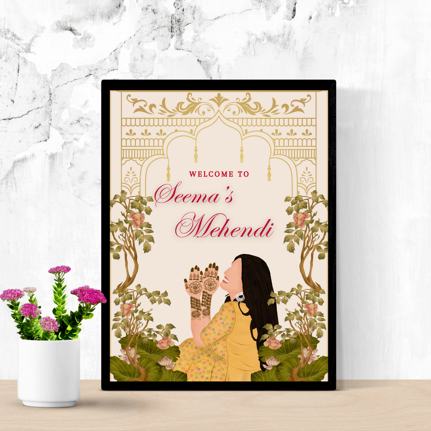 Mehndi Sign Template | Indian Wedding Welcome Sign