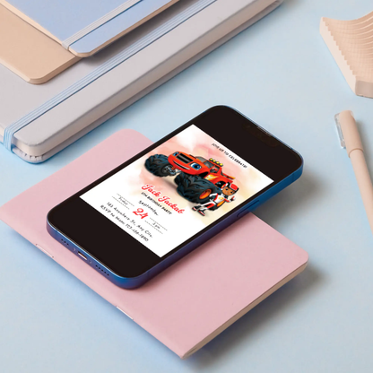 Blaze and the Monster Machines Birthday Invitation Template - CreativeRino