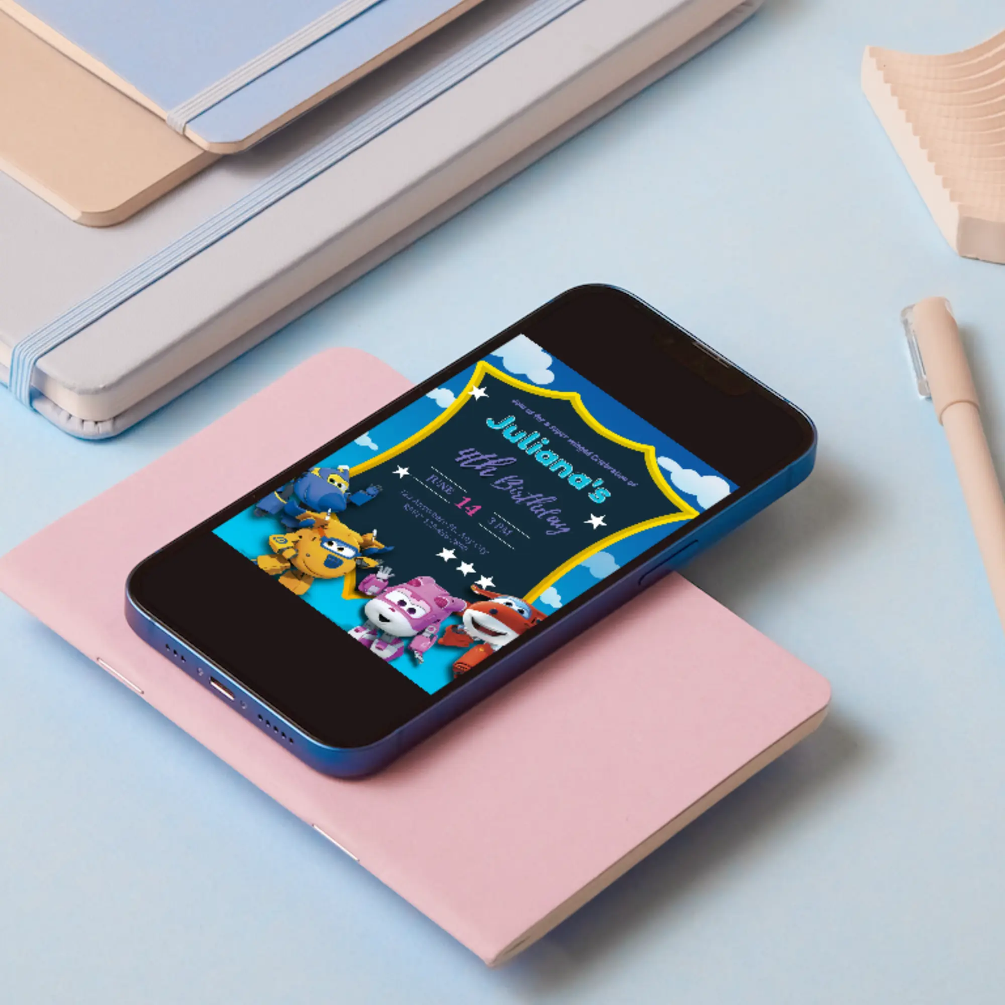 Super Wings Birthday Invitation Template - CreativeRino