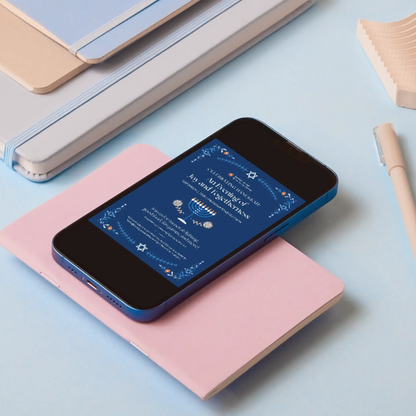 Hanukkah Invitation Template | Hanukkah Celebration Party Invite - CreativeRino