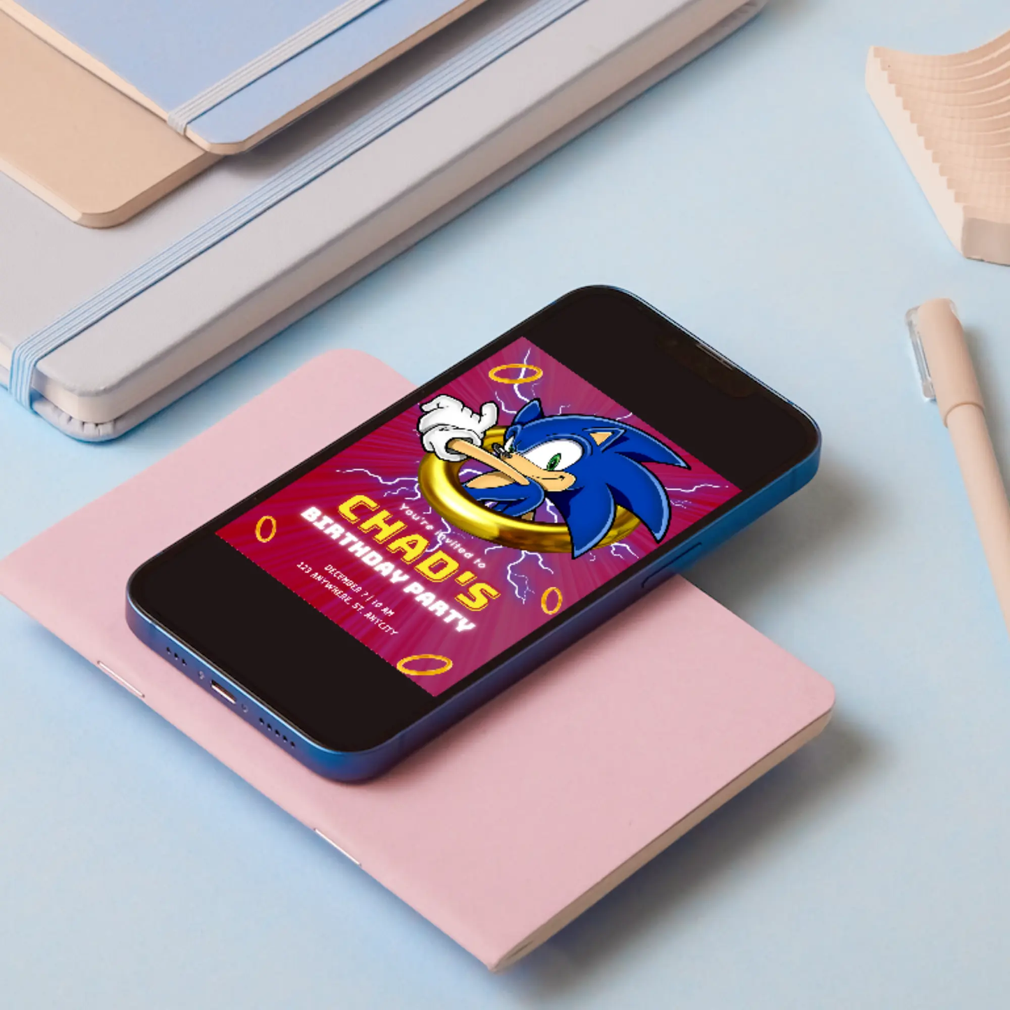 Sonic the Hedgehog Birthday Invitation Template - CreativeRino