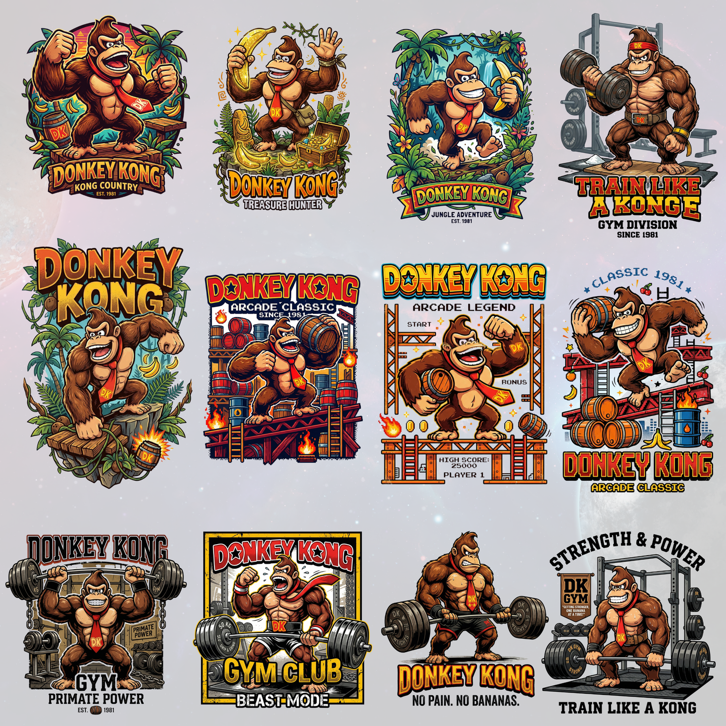 Donkey Kong PNG | High-Resolution Transparent Gaming Character Clipart | Retro Arcade Design Download CreativeRino