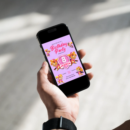 Skye Paw Patrol Birthday Invitation Template - CreativeRino