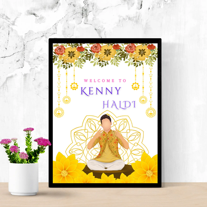 Maiyan Pithi Haldi Sign Template | Indian Wedding Welcome Sign - CreativeRino