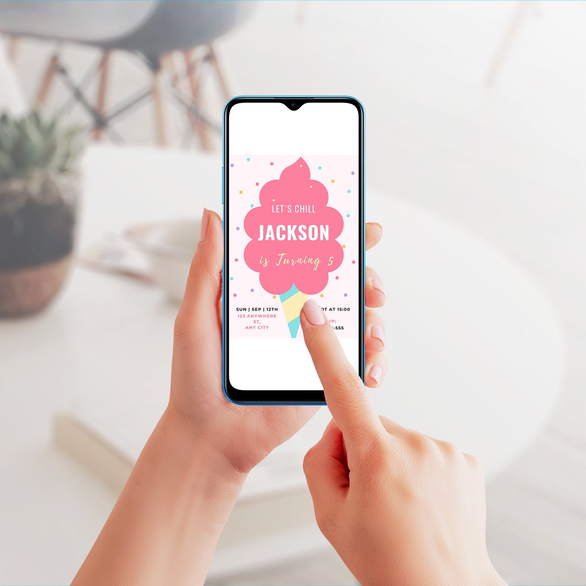 Snow Cone Party Invite | Snow Cone Birthday Invitation Canva Template CreativeRino