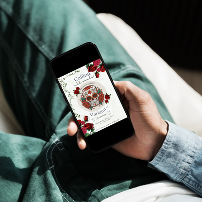 Day of the Dead Birthday Invitation Template | Calling all Souls Sugar Skull Invite - CreativeRino