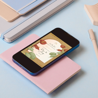 Anthurium Wedding Invitation Template - CreativeRino