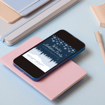 Winter Solstice Party Invitation Template - CreativeRino