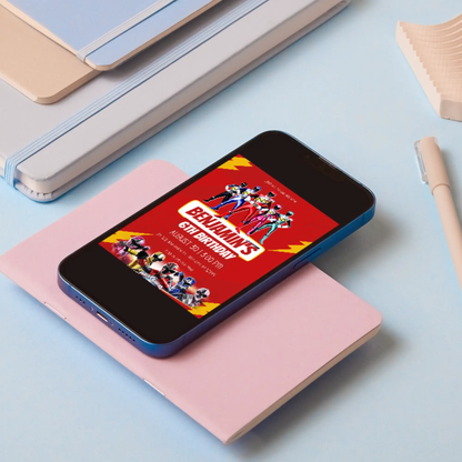 Power Rangers Birthday Invitation Template - CreativeRino