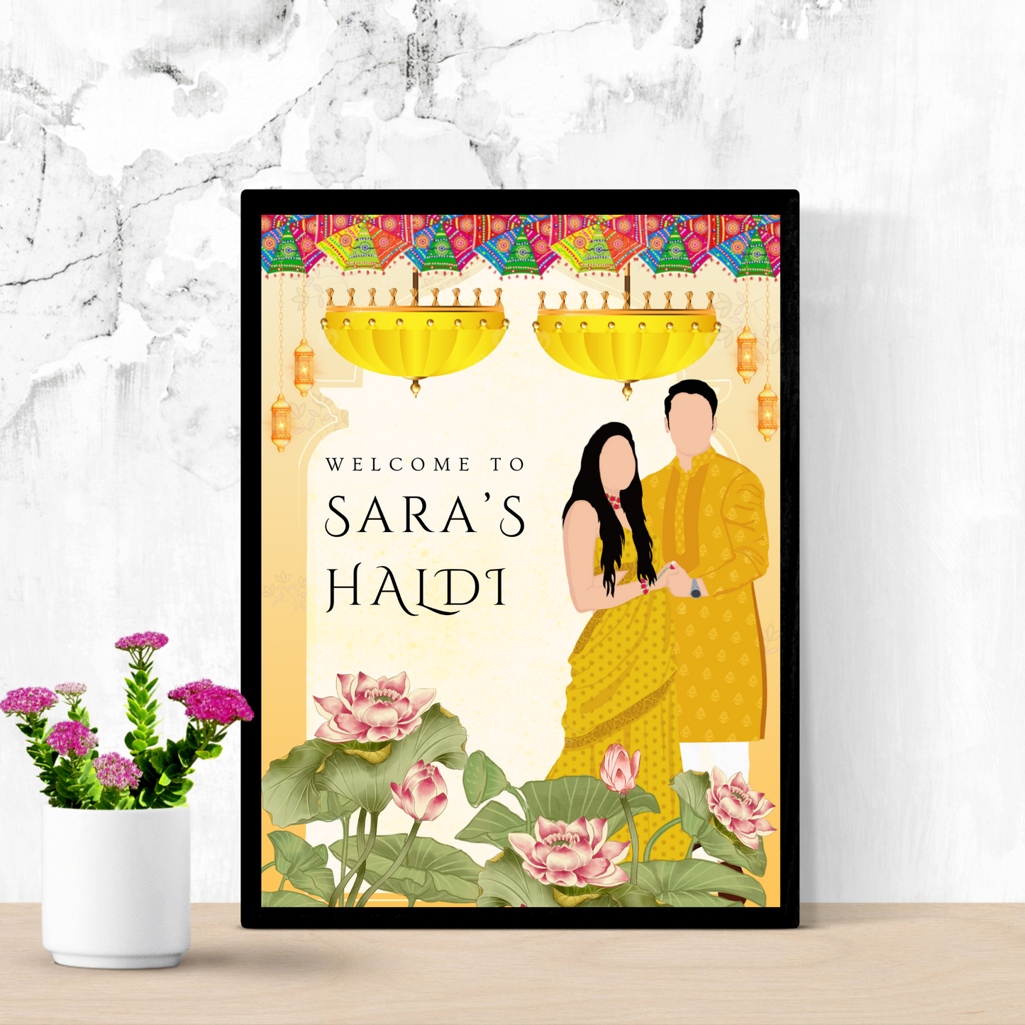 Maiyan Pithi Haldi Sign Template | Indian Wedding Welcome Sign