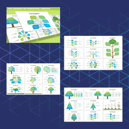 4 Tree Diagram Infographics Powerpoint Template Bundle CreativeRino