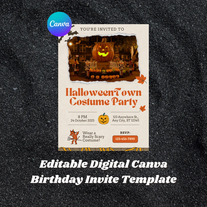 Spirit of Halloweentown Costume Party Invitation Template - CreativeRino