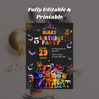 Five Nights at Freddys Birthday Invitation Template - CreativeRino