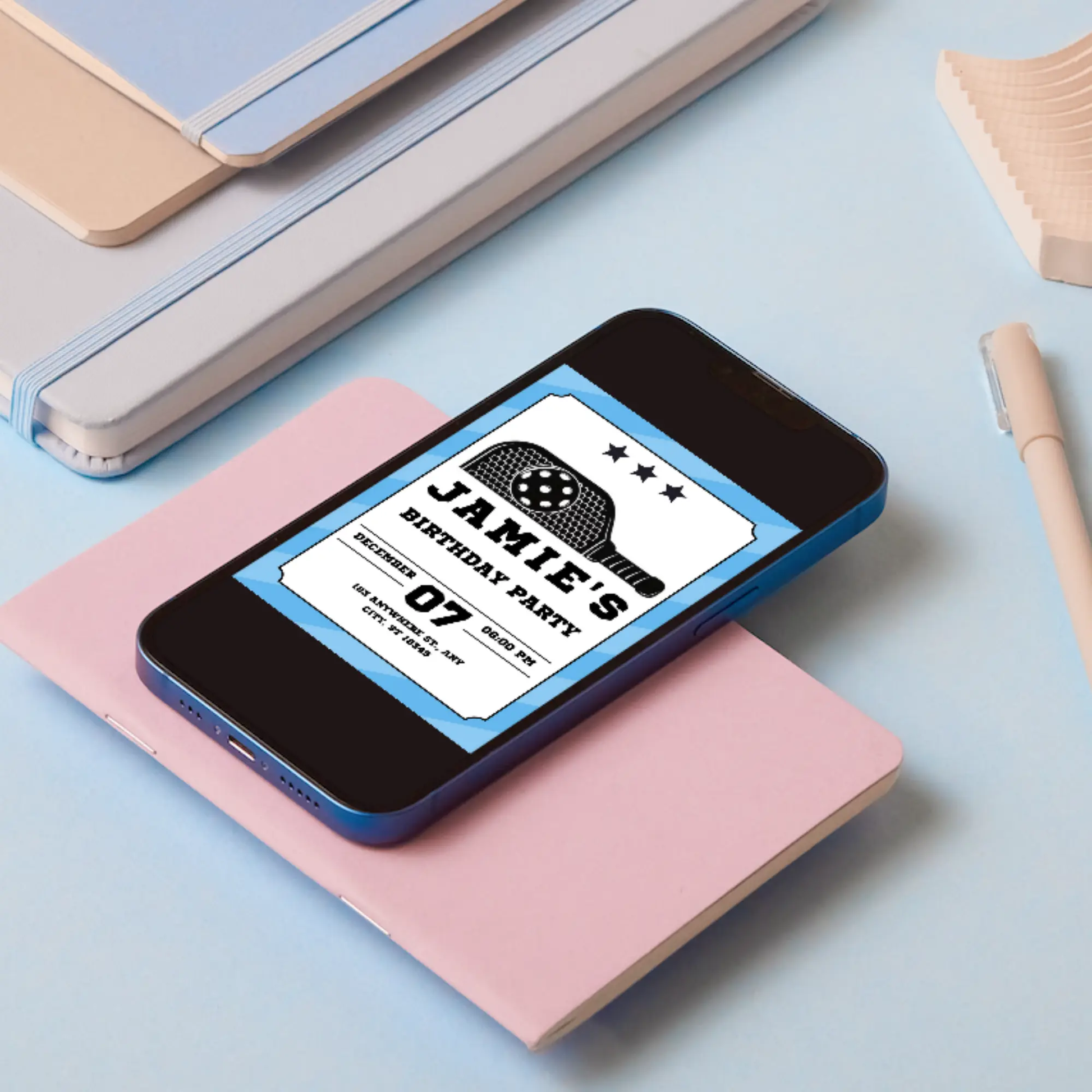 Pickleball Birthday Invitation Template - CreativeRino