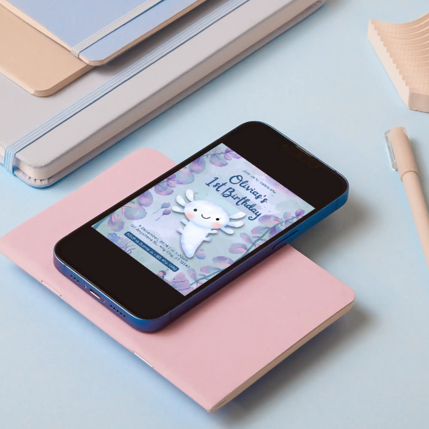 Axolotl Birthday Invitation Template - CreativeRino