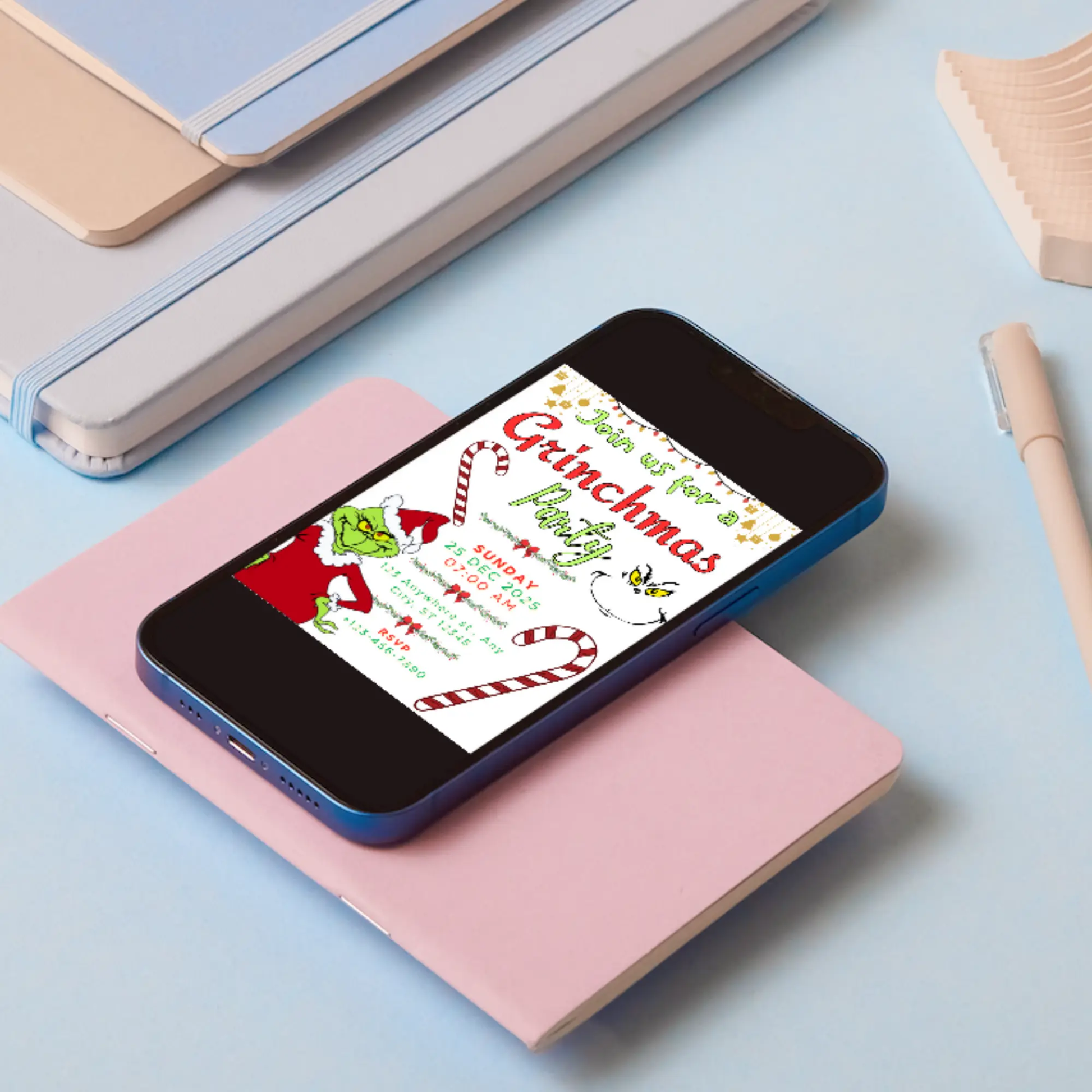 Grinchmas Christmas Party Invitation Template | Grinch Invite - CreativeRino