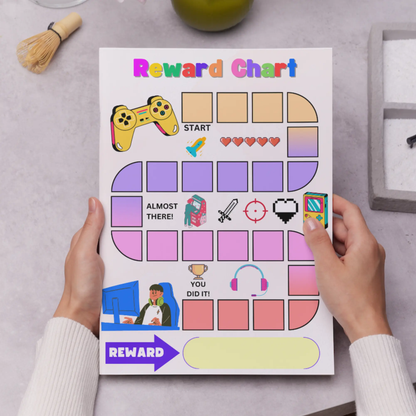 Video Game Reward Chart Template | Potty Video Gamer Behavior Chart - CreativeRino