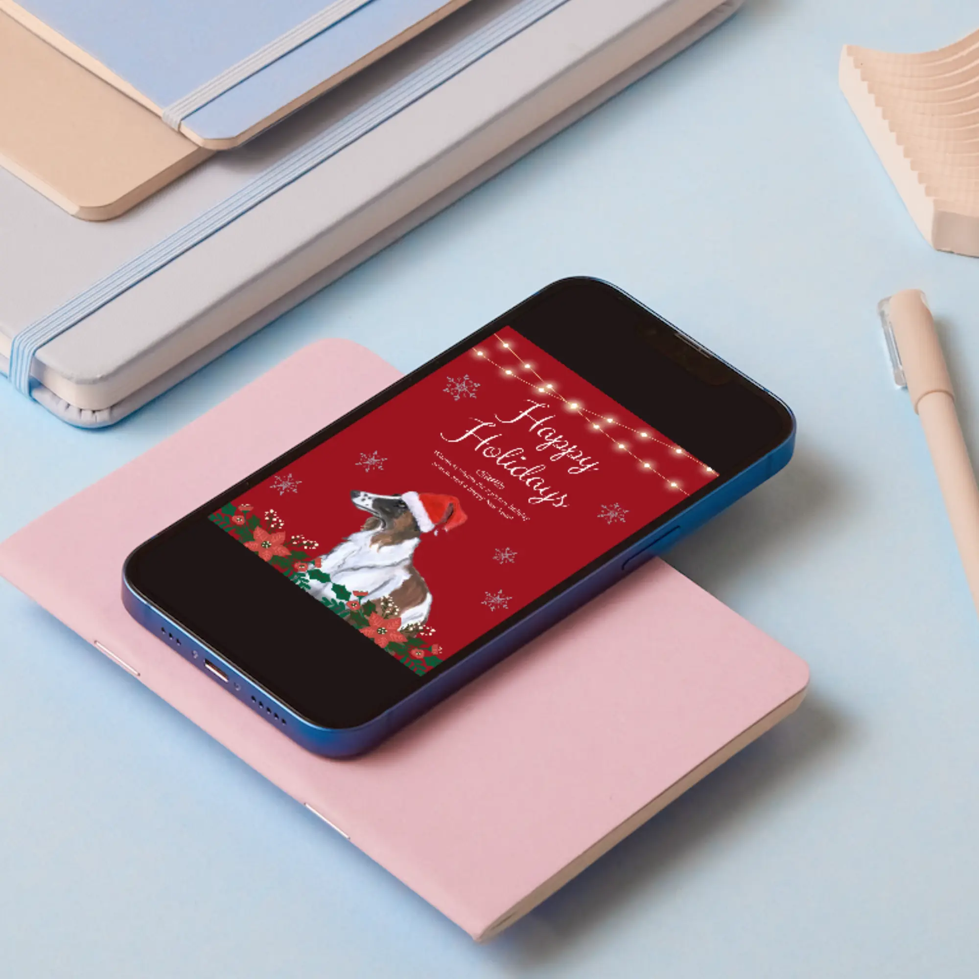 Borzoi Christmas Invitation Template - CreativeRino