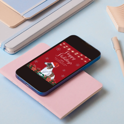 Borzoi Christmas Invitation Template - CreativeRino