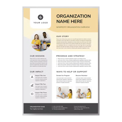 3 Nonprofit Organization Fact Sheet Template Bundle | MS Word & Indesign | Fact Sheet Template | Nonprofit One Pager | Charity Template CreativeRino